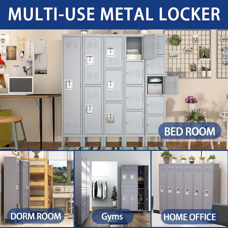 5-Door Steel Storage Locker with Individual Locks